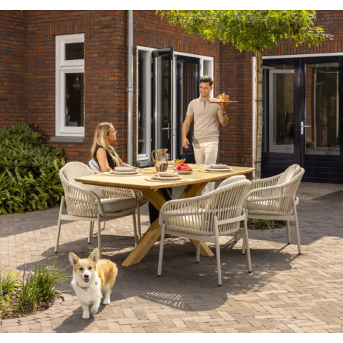 Callisto Callisto Pizzoli diningchair Champagne alu - rope - incl. olefin  cushions