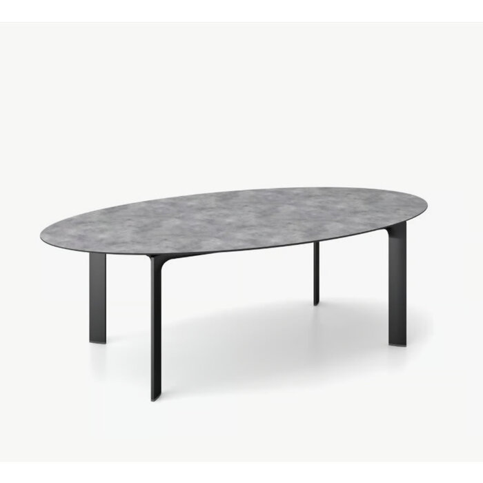 Kettler KETTLER diningtafel OVAAL 240x132cm HPL Jura, Edge poot antraciet