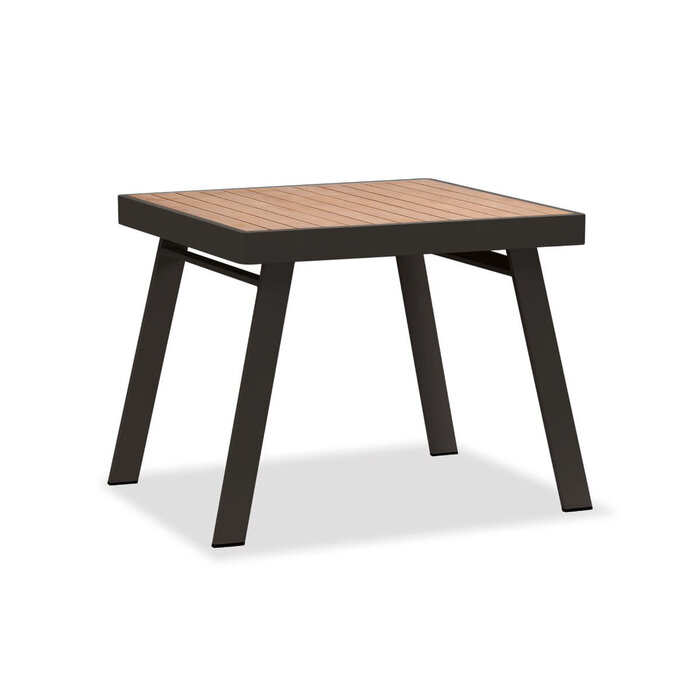 Hamilton Bay Outdoor 5-delig tuinset Kettler Spezia armstoel light grey en Higold Nofi tafel +teak 90x90cm