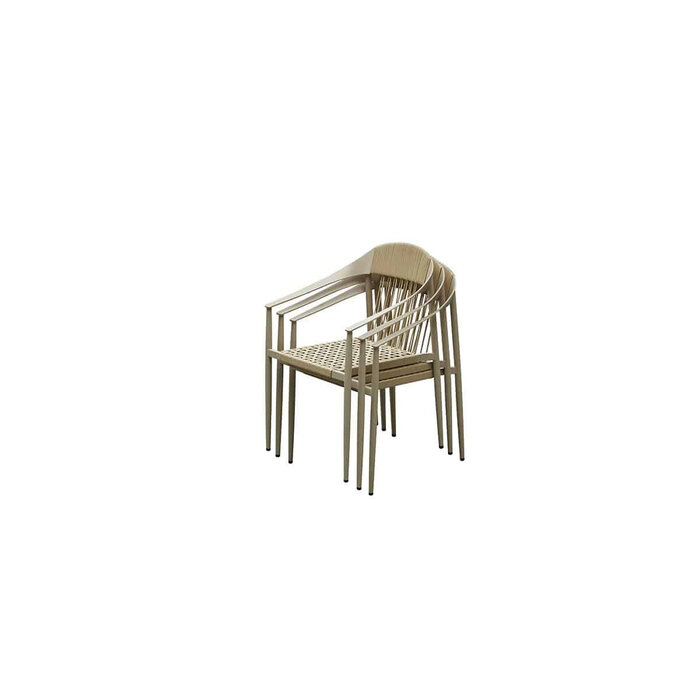 Higold Higold Rio 7pc dining set Champagne aluminum and table with ceramic top