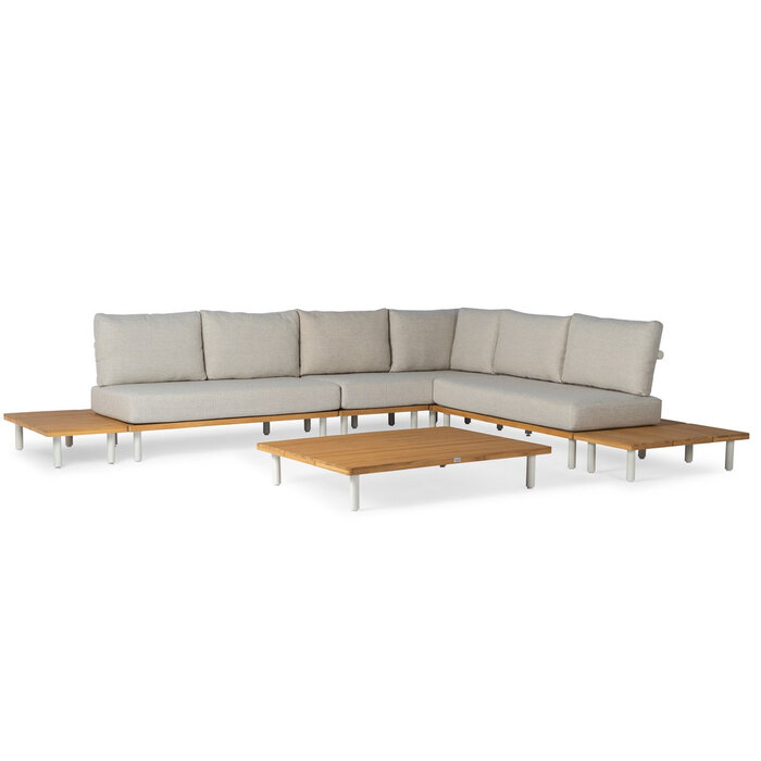 Tierra Outdoor Tierra Outdoor Kytsu Teak 6-piece Lounge Set Creme White - incl.cushions - TO-5518