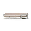 Nardi Maximo 5 modular lounge corner Gesso light grey frame - Perla Sunbrella cushions