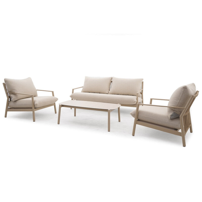 Tierra Outdoor Tierra Outdoor Monti Lounge Sofa Set Champagne TO-7474