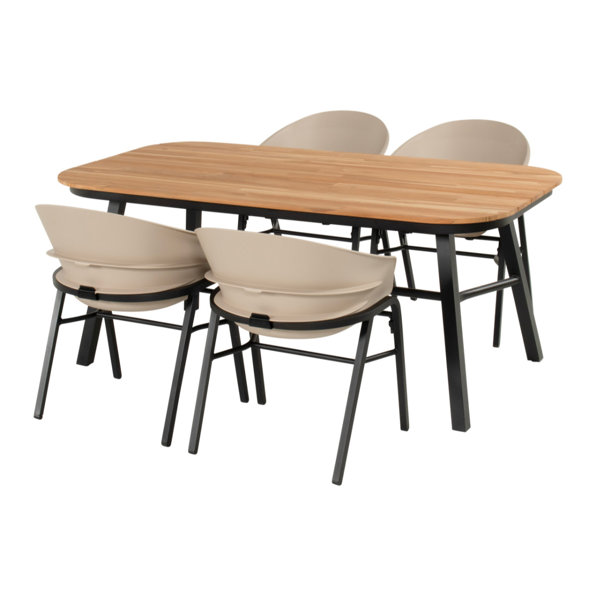Hartman Hartman 5-delig tuinset Tubb dining tuintafel 185x100cm - teak top -