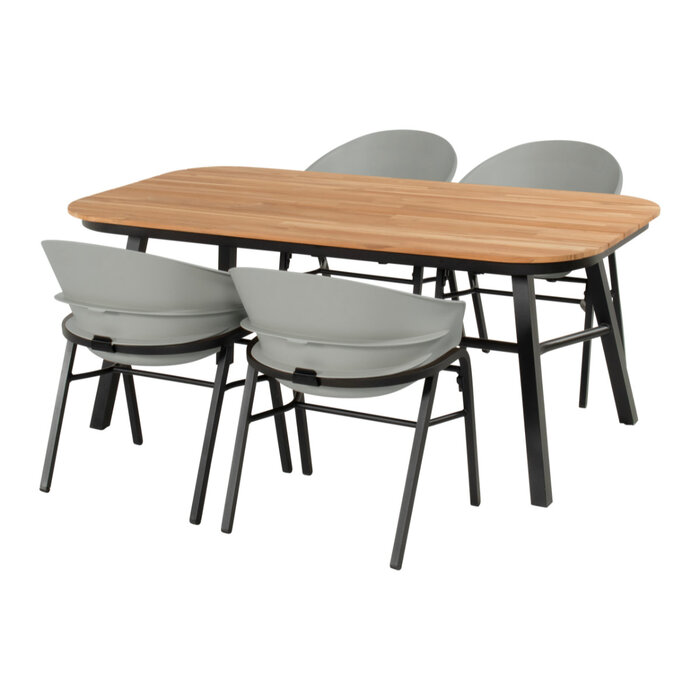 Hartman Hartman 5-delig tuinset Tubb dining tuintafel 185x100cm - teak top -
