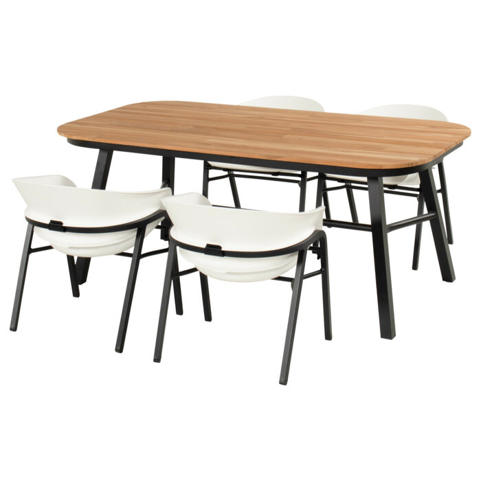Hartman Hartman 5-delig tuinset Tubb dining tuintafel 185x100cm - teak top -