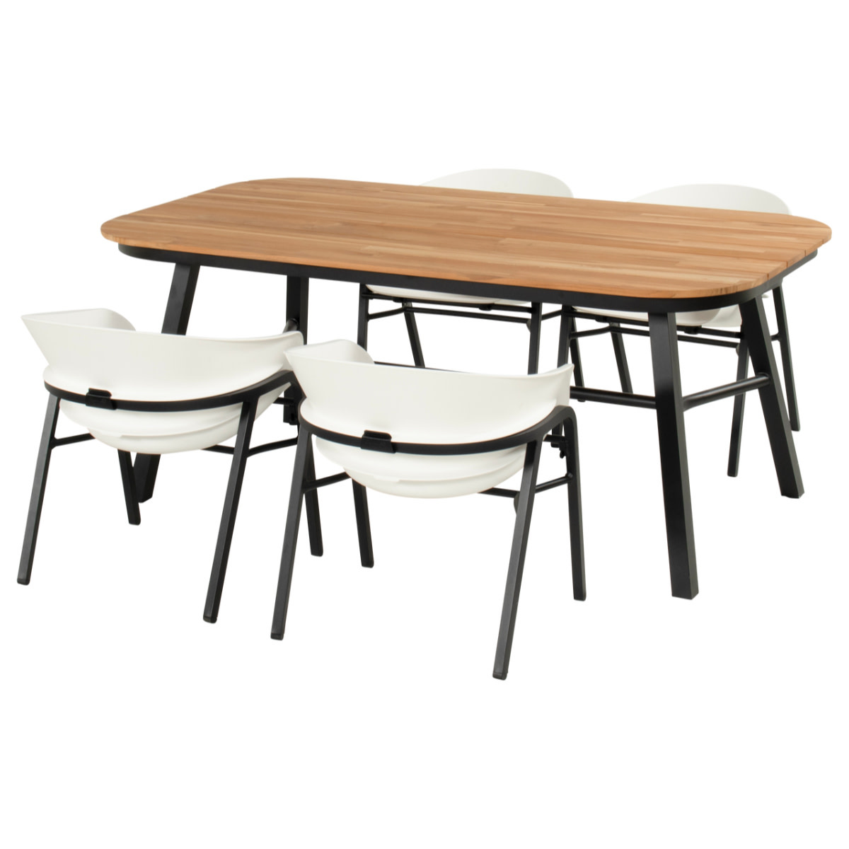 Hartman Hartman 5-delig tuinset Tubb dining tuintafel 185x100cm - teak top -