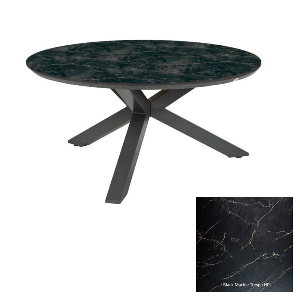 Tierra Outdoor Tierra Outdoor Orbital Dining Table 120cm round Grey - Trespa HPL top -
