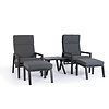 Tierra 5-piece Bistro set CAMPO with table and hockers - Charcoal - TO-5560