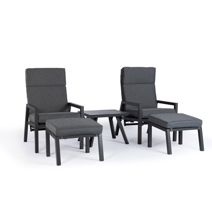 Hamilton Bay Outdoor Tierra 5-piece Bistro set CAMPO with table and hockers - Charcoal - TO-5560