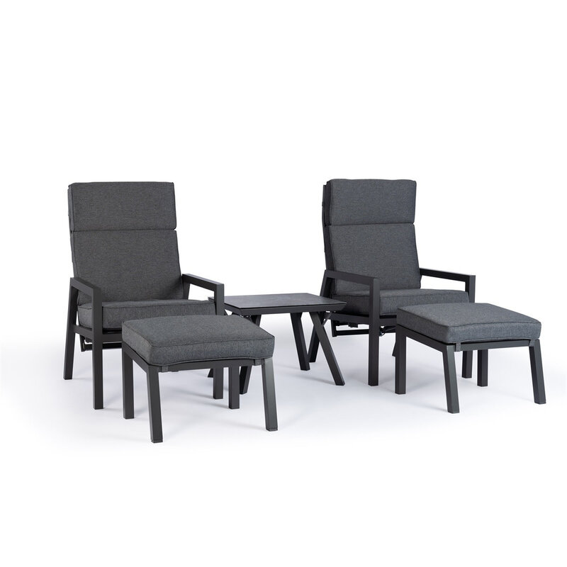 Hamilton Bay Outdoor Tierra 5-piece Bistro set CAMPO with table and hockers - Charcoal - TO-5560