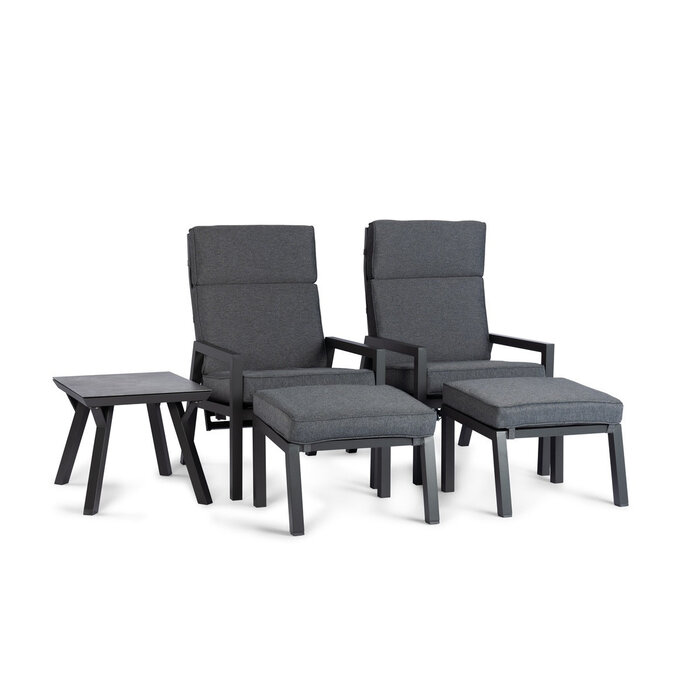 Hamilton Bay Outdoor Tierra 5-piece Bistro set CAMPO with table and hockers - Charcoal - TO-5560