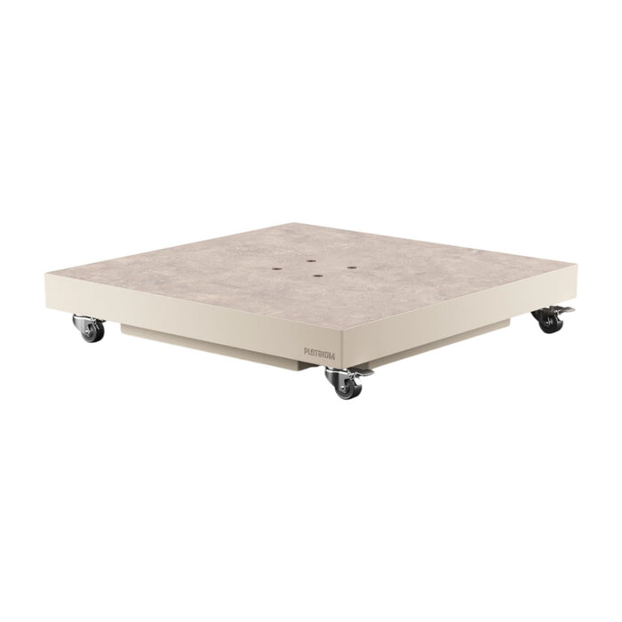 Platinum Platinum Challenger T2 PREMIUM free arm parasol SET - 300x300cm - Teaklook-Champagne - art.7132O with ceramica base and protective cover