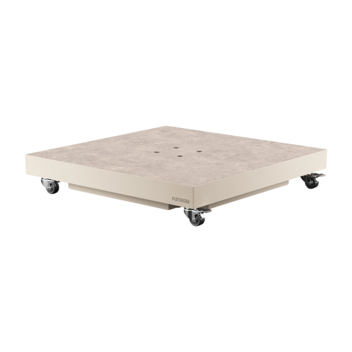 Platinum Platinum Challenger T2  PREMIUM zweefparasol SET- 300x300cm - Teaklook-Champagne - art.7132O met ceramica voet en afdekhoes