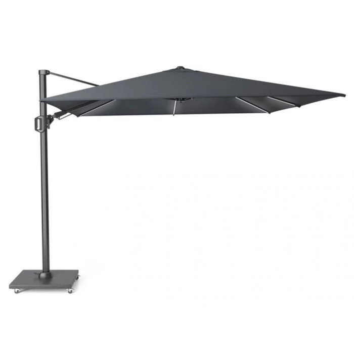 Platinum Platinum Sun & Shade zweefparasol Challenger T2 Glow 300x300 donkergrijs - art.7125