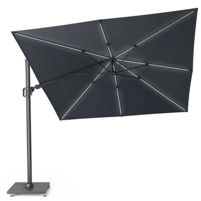 Platinum Platinum Sun & Shade zweefparasol Challenger T2 Glow 300x300 donkergrijs - art.7125