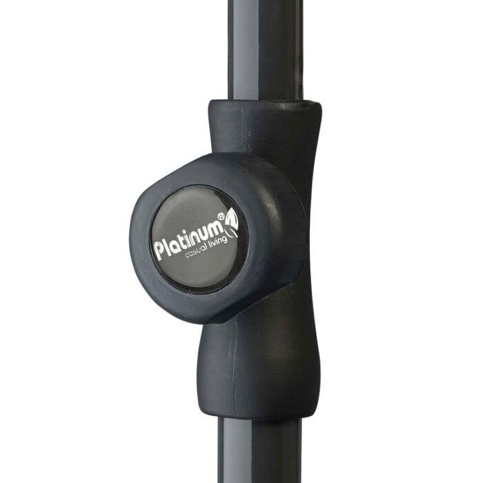 Platinum Platinum strandparasol Aruba rond 200cm donkergrijs -uitloop