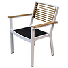 Higold York dining ARMchair ALU-TEAK BACKREST - wit frame - zwart textileen zit