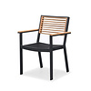 Higold York dining ARMchair ALU-TEAK BACKREST-charcoal-zwart