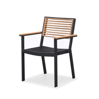 Higold Higold York dining ARMchair ALU-TEAK BACKREST-charcoal-zwart