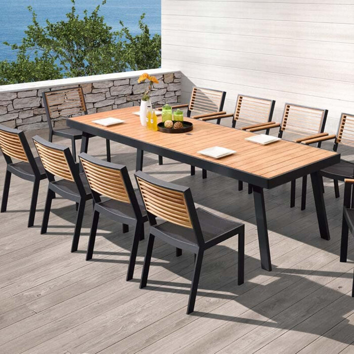 Higold Higold York dining ARMchair ALU-TEAK BACKREST-charcoal-black