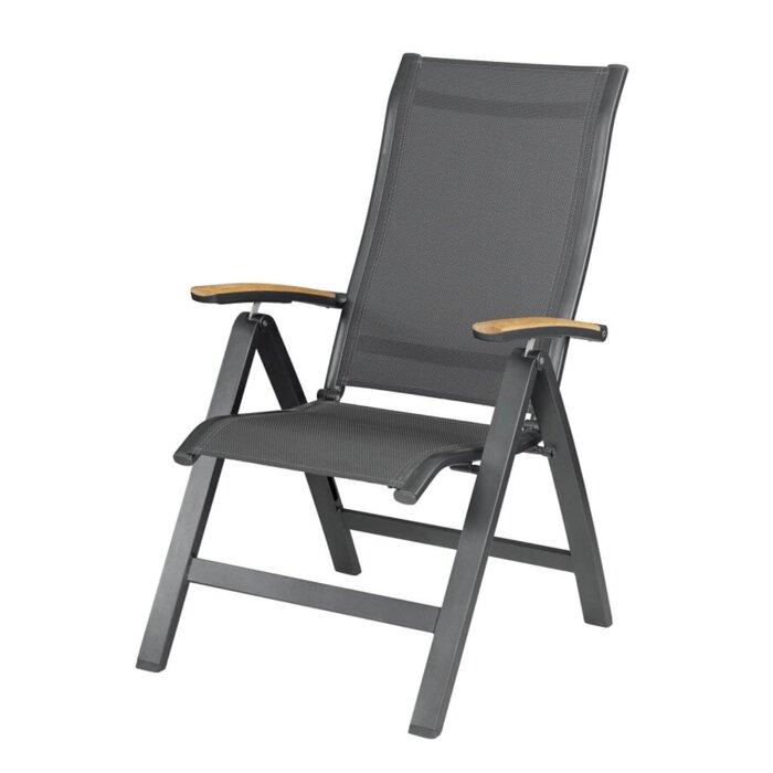 Kettler Kettler ALTURA CURVE standenstoel verstelbaar TEAK ARMS alu-text. Grijs