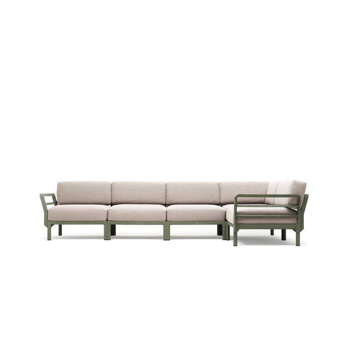 Nardi Nardi Maximo 5 modular lounge corner Cactus frame - Perla Sunbrella cushions