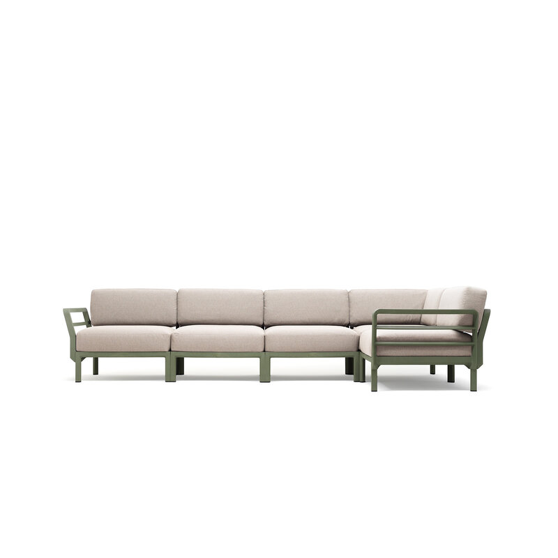 Nardi Nardi Maximo 5 modular lounge corner Cactus frame - Perla Sunbrella cushions