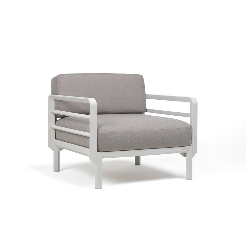 Nardi Nardi Maximo Lounge Stoel Modulair Gesso light grey frame - Lava Sunbrella cushions