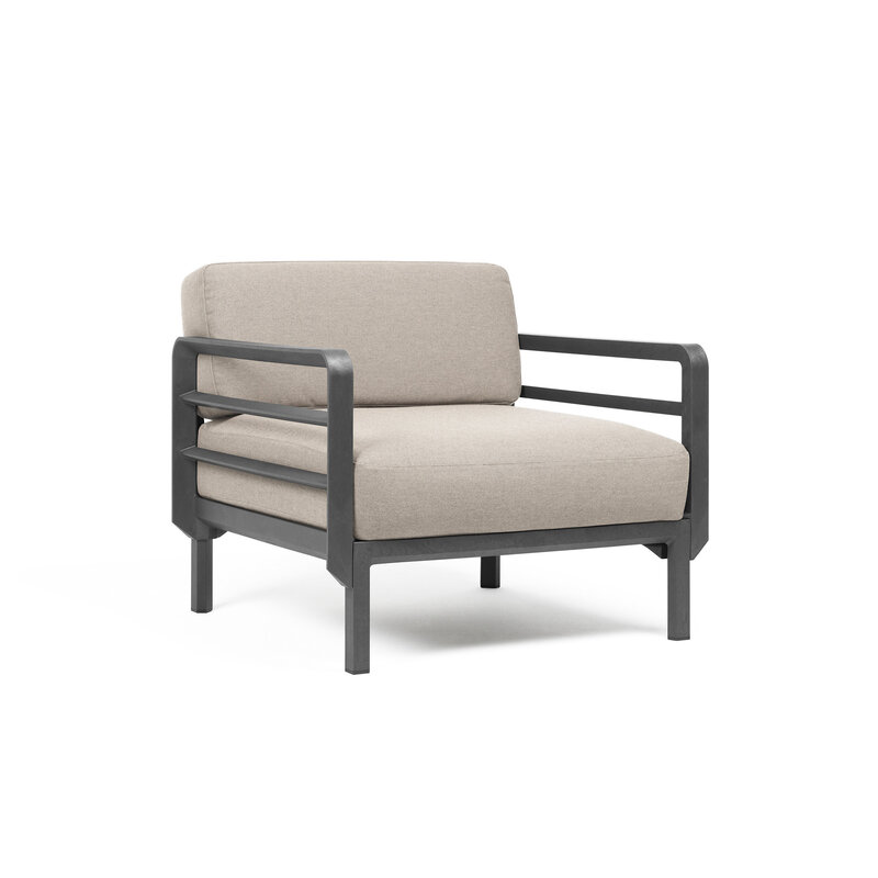 Nardi Nardi Maximo Loungestoel Modulair Basalto frame - Perla Sunbrella cushions