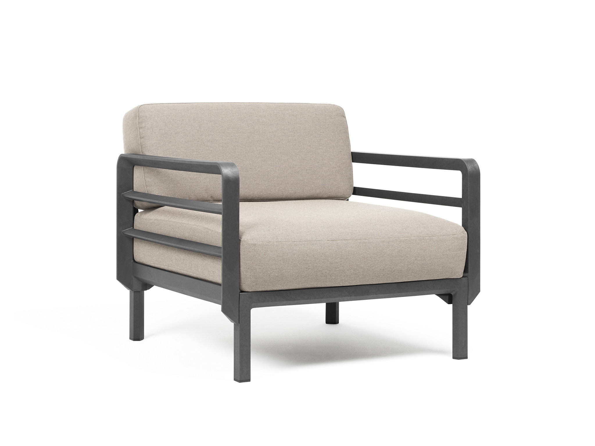 Nardi Nardi Maximo Loungestoel Modulair Basalto frame - Perla Sunbrella cushions