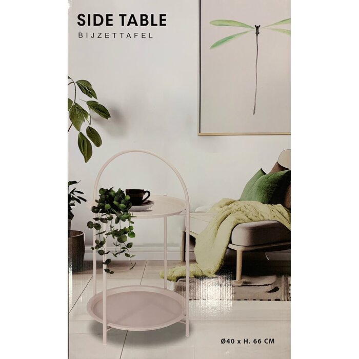 PROGARDEN Home and Styling Bijzettafel 2 laags - 40x66cm - metaal - SAND