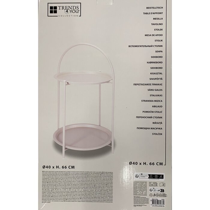 PROGARDEN Home and Styling Bijzettafel 2 laags - 40x66cm - metaal - SAND