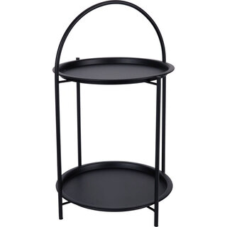 PROGARDEN Home and Styling Bijzettafel 2 laags - 40x66cm - metaal - ZWART