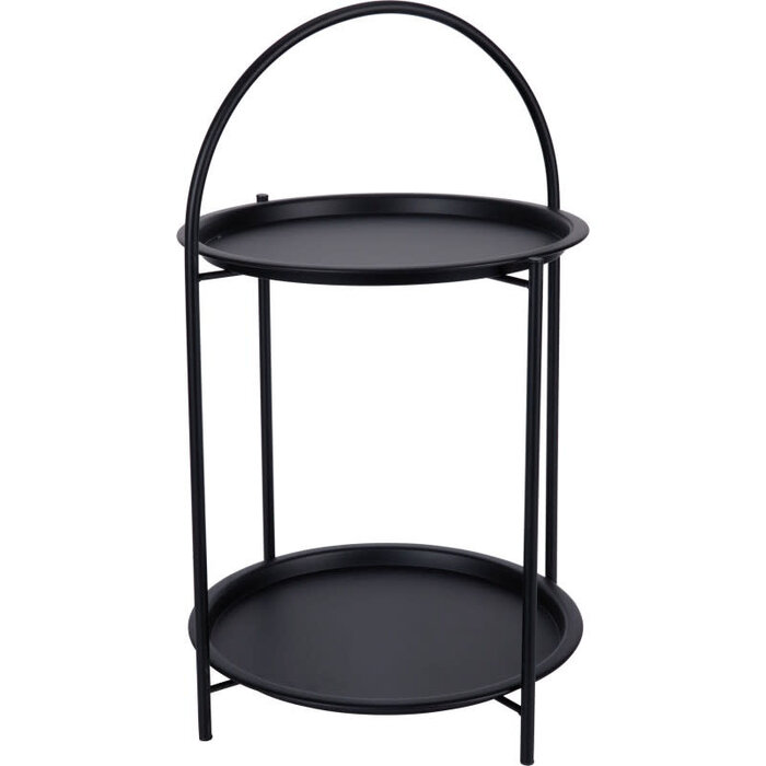 PROGARDEN Home and Styling Bijzettafel 2 laags - 40x66cm - metaal - ZWART