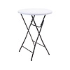 Pro Garden Inklapbare Statafel - dia 80cm x110cm - Grijs metalen poot - Wit kunststof blad