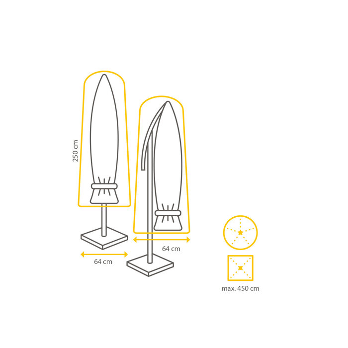 Outdoor covers WINZA OUTDOOR COVERS Premium vrij hangende parasolhoes, 250x64cm - art. 10811