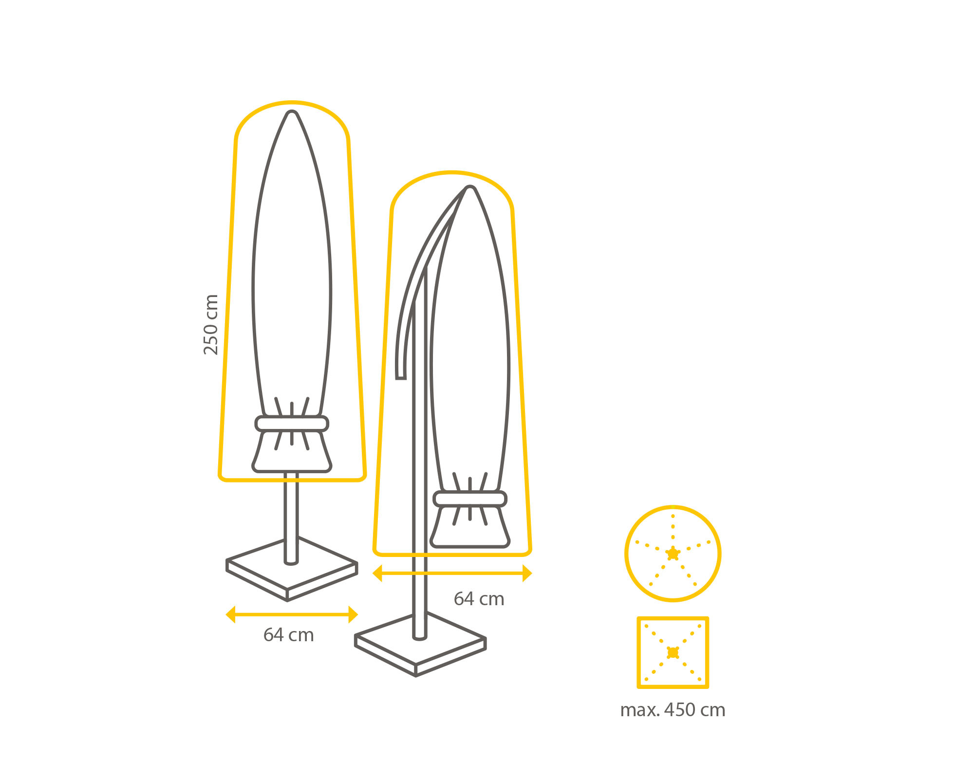 Outdoor covers WINZA OUTDOOR COVERS Premium free-hanging parasol cover, 250x64cm - art. 10811