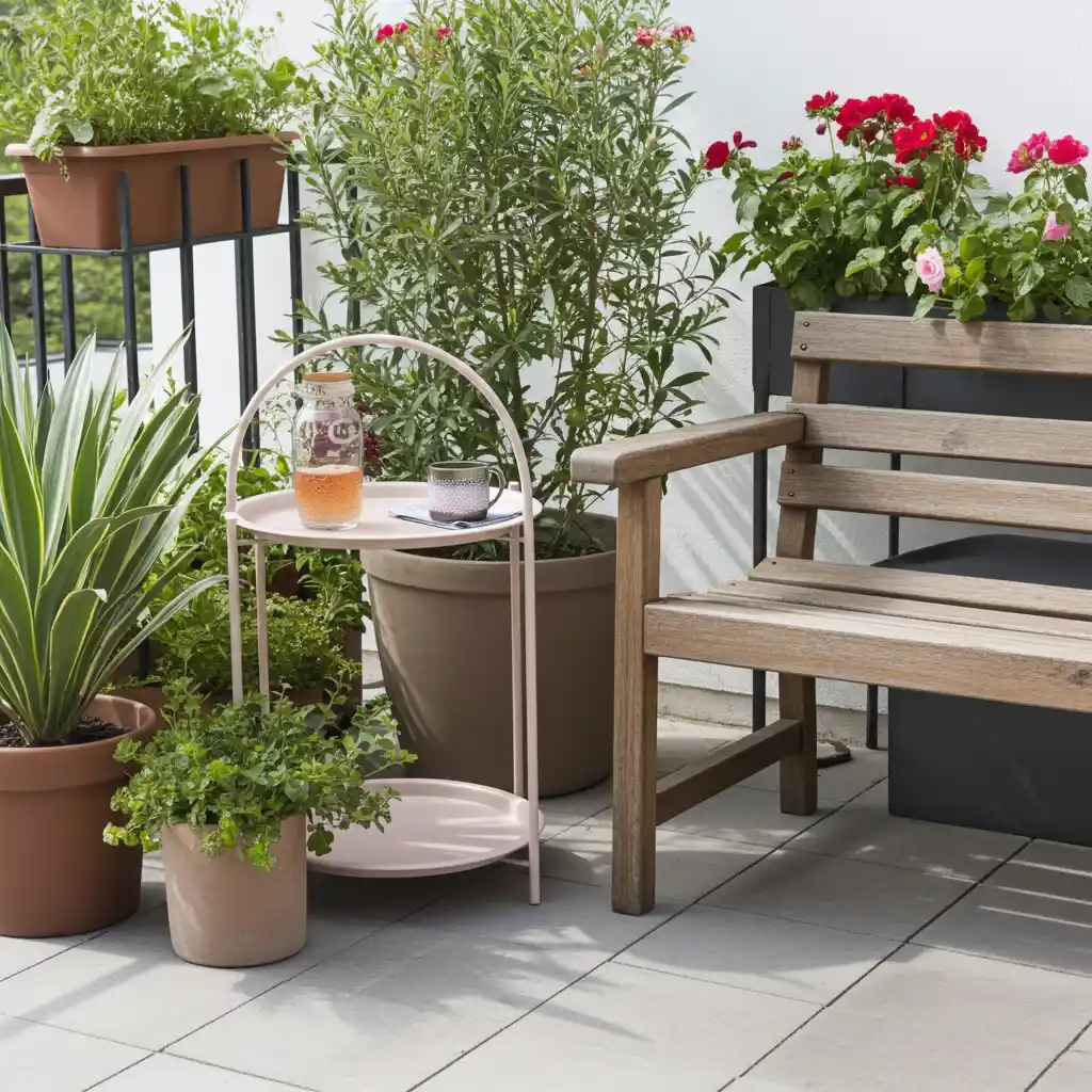 Home and Styling 2-Layer Side Table - 40x66cm - metal -