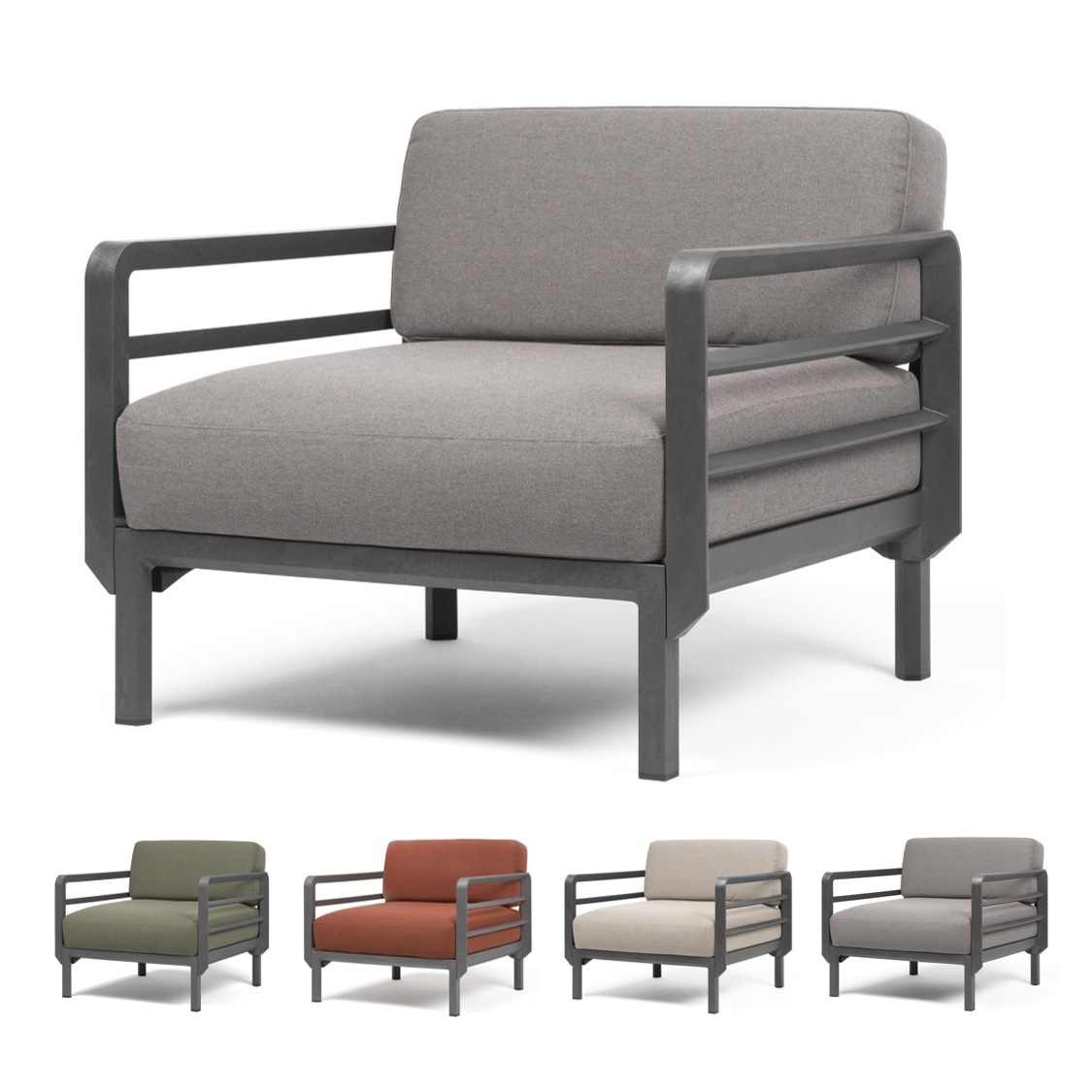 Nardi Nardi Maximo Loungestoel Modulair - Basalt Grijs frame kleur - Diverse Sunbrella kussenkleuren -