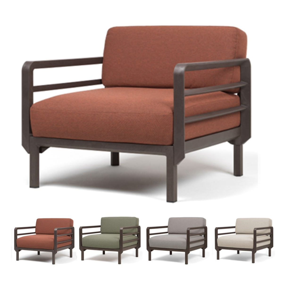 Nardi Nardi Maximo Loungestoel Modulair - Terra bruin frame - diverse Sunbrella kussenkleuren -