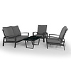 Tierra Outdoor Valencia 4-delige set met 2-seater sofa - grijs frame - charcoal  grijze kussens - koffietafel met hpl marble top