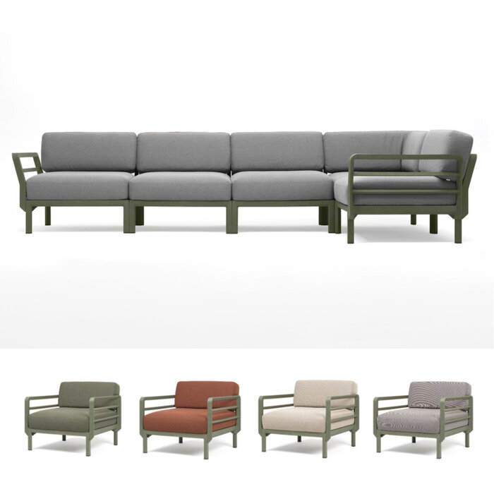 Nardi Nardi Maximo 5 - modulaire lounge hoek - Cactus groen frame - diverse Sunbrella kussenkleuren -