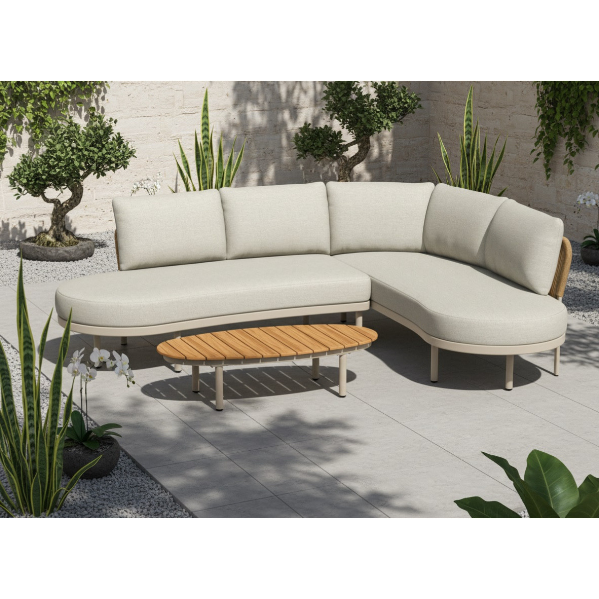 Tierra Outdoor Tierra Outdoor Fumanu Lounge Set Organic LEFT CHAMPAGNE - TO-00525