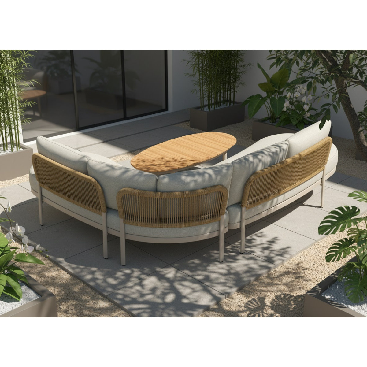 Tierra Outdoor Tierra Outdoor Fumanu Lounge Set Organic LEFT CHAMPAGNE - TO-00525