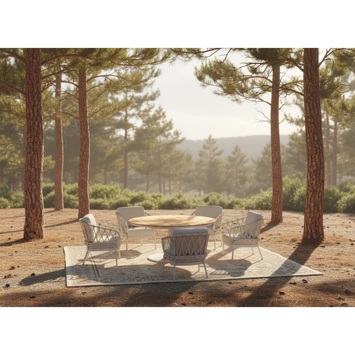 Tierra Outdoor Tierra Outdoor Natal Low Dining Chair Creme White -Dove cushions - TO-5584