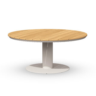 Tierra Outdoor Tierra Outdoor Low Dining Table MORENO - 150cm round - White frame - Teak top - TO-5685
