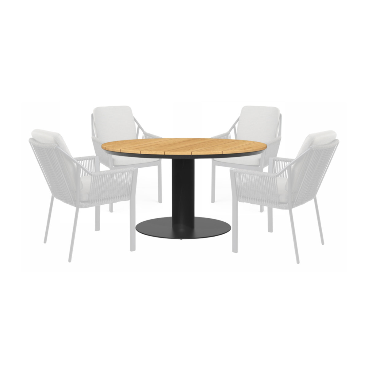 Tierra Outdoor Tierra Outdoor Dining Table MORENA - 120cm round - Grey frame - Teak top - TO-7483