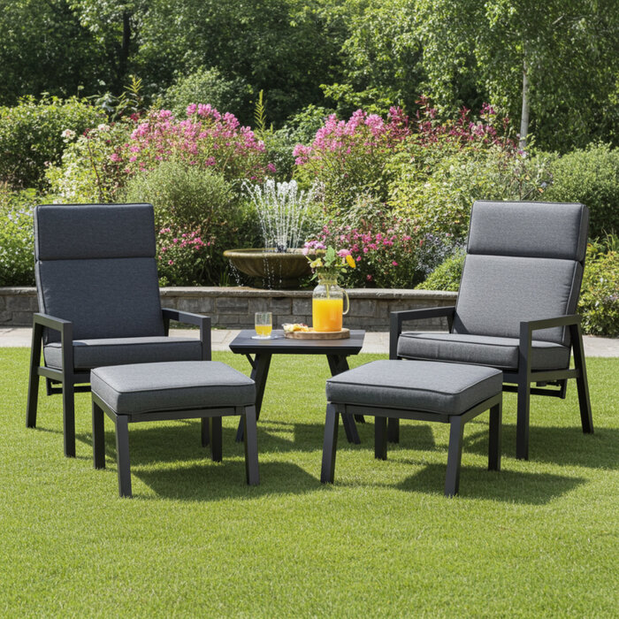 Hamilton Bay Outdoor Tierra 5-piece Bistro set CAMPO with table and hockers - Charcoal - TO-5560