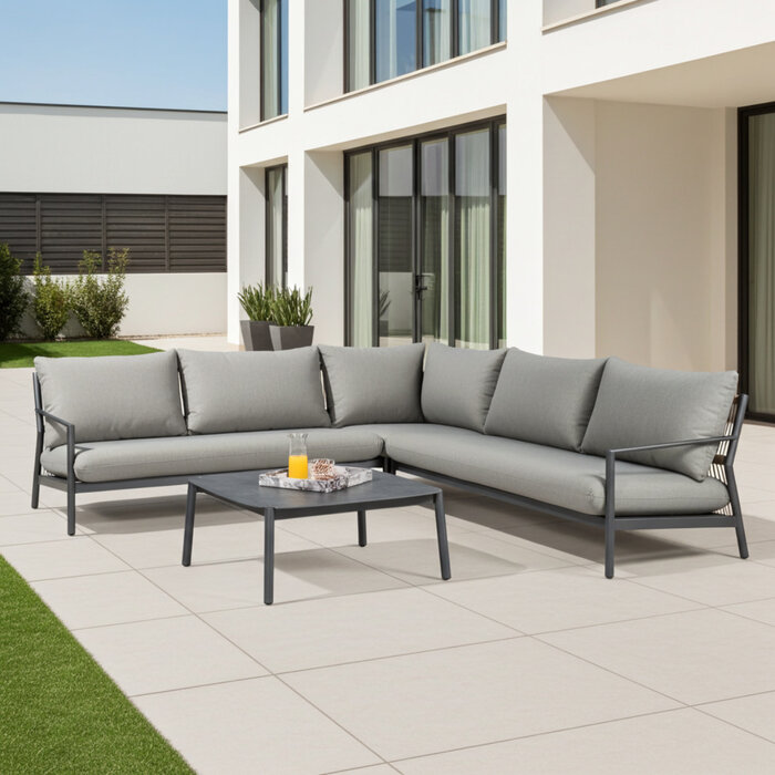 Tierra Outdoor Tierra Outdoor Monti Lounge Corner Set Grey -Charcoal cushions - TO-7311